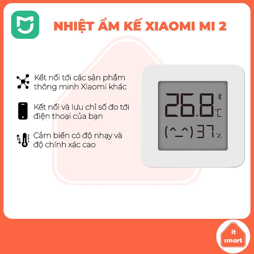Nhiệt kế Xiaomi, nhiệt ẩm kế Xiaomi gen 2, thiết kế nhỏ gọn, bluetooth kết nối thông minh