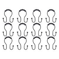 VCTITIL MALL 12Pcs Chống gỉ Móc Treo Rèm phòng tắm Hai  Trượt tự do Móc treo phòng tắm vòi sen Bền Chống rơi Vòng Treo Rèm Nhà Tắm dạng cuộn Thanh treo rèm