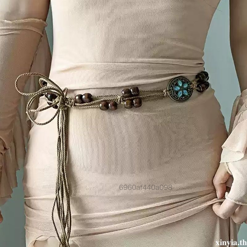 เข็มขัดคาดเอวชาติพันธุ์โบฮีเมียน - เครื่องประดับเชือกทอย้อนยุคสำหรับผู้หญิง ราคา 98 บาท*ส่งฟรี