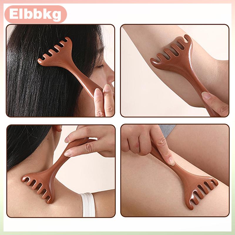 Elbbkg Răng Rộng Dài Xử Lý Lược Kinh Tuyến Công Cụ Trở Lại Scratcher Spa Cầm Tay Kinh Tuyến Massage Lược Chăm Sóc Tóc