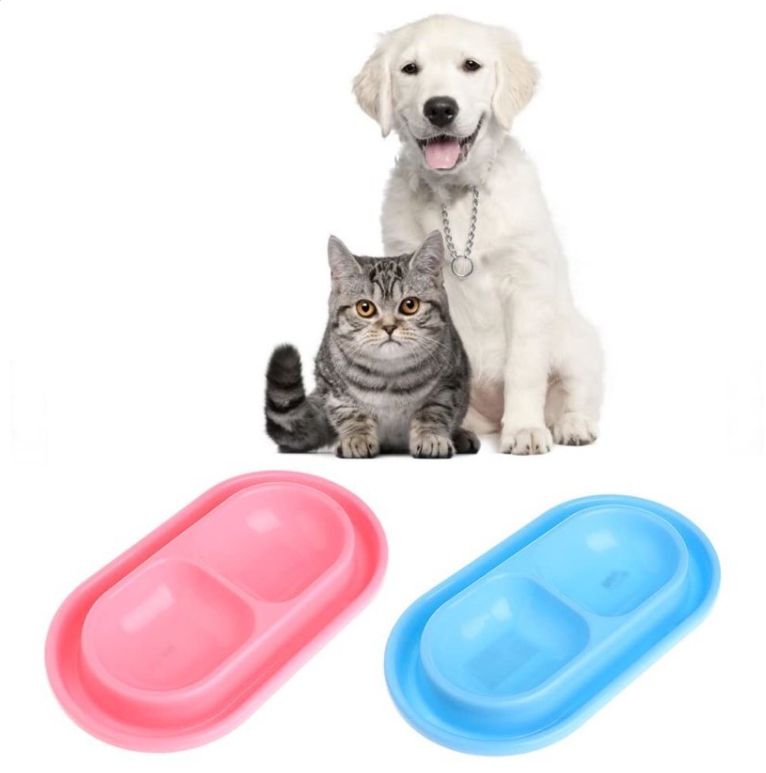 Bát ăn Đôi cho Chó Mèo - chống kiến  nhựa cao cấp , nhiều màu sắc