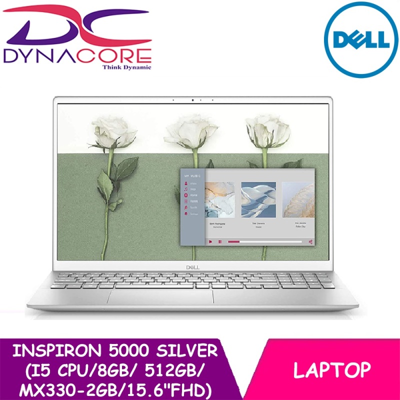 DYNACORE - DELL INSPIRON 5000 【READY STOCK】SILVER ( i5-2021 LATEST CPU | 8GB | 512GB | MX330-2GB | 15.6 FHD | WIN10) 2YRS WARRANTY