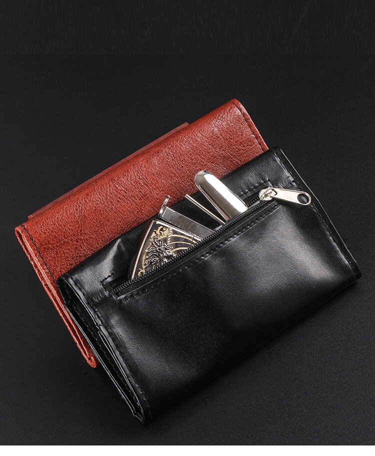 Tragbare Tabaktasche Aus Leder Mit Reißverschluss Und Schnalle_voghion.com