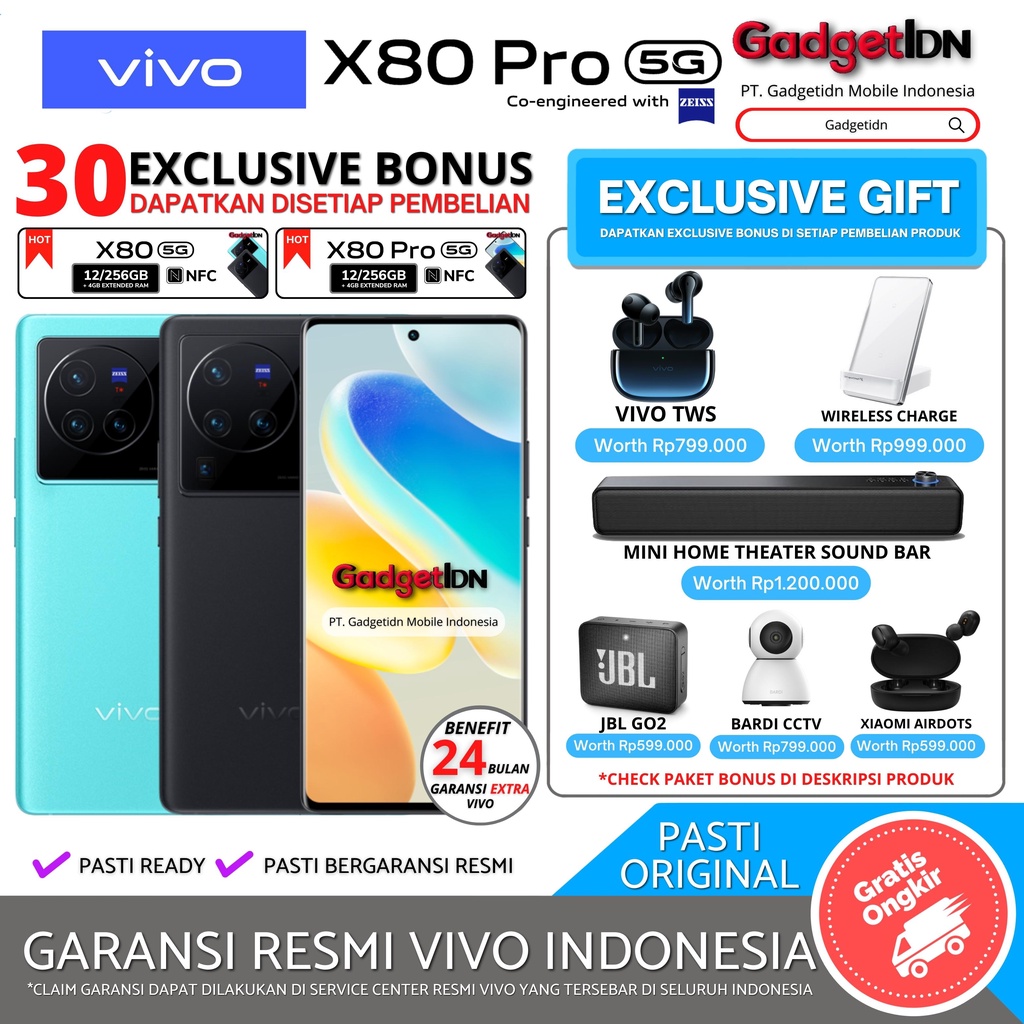 VIVO X80 Pro | X80 5G 12/256GB X80Pro GGaransi Resmi Vivo Giá 8,999,000 Đồng*Miễn phí vận chuyển