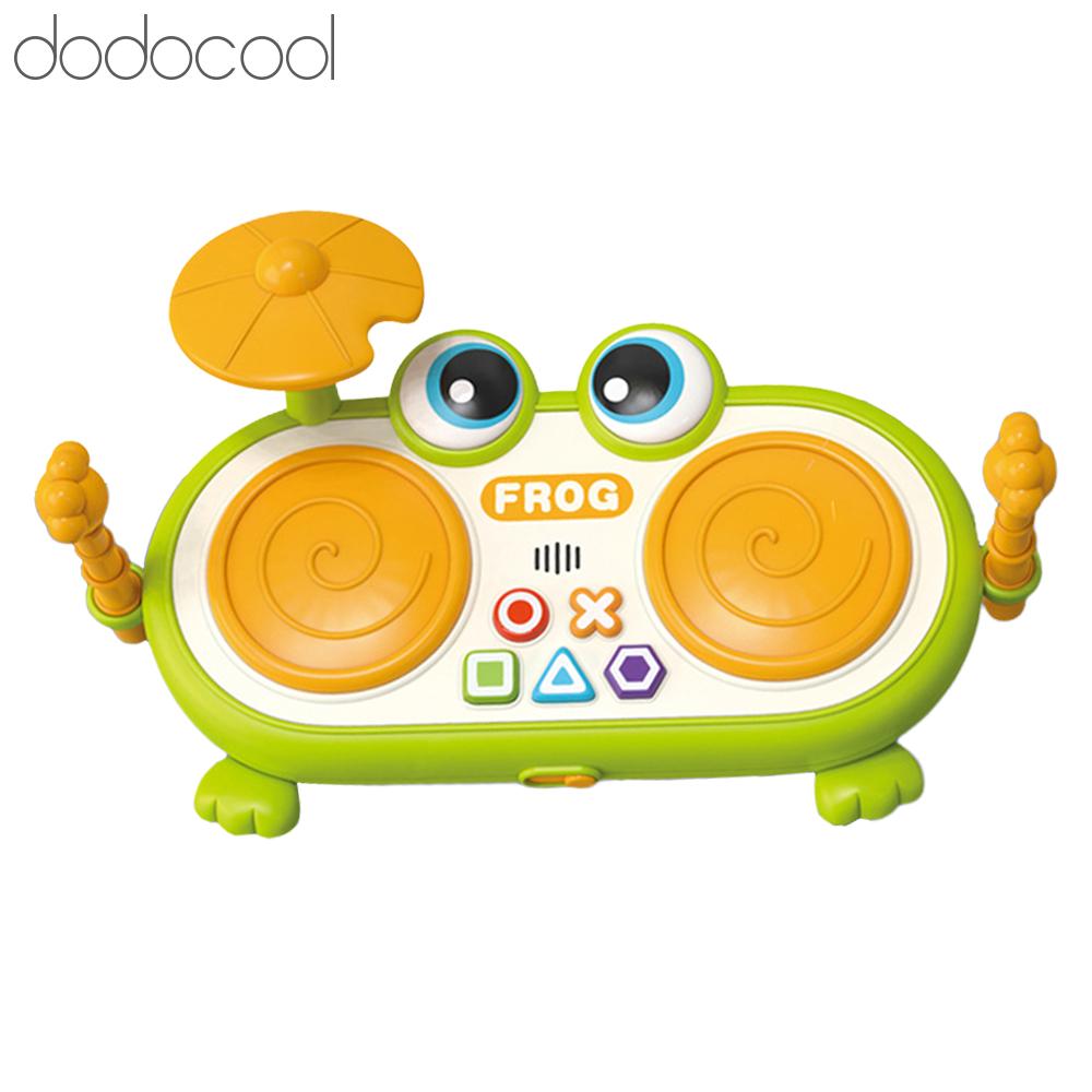 Dodocool Summina Trống Nhạc Điện Thiết Kế Ếch Quà Tặng Sinh Nhật Nhạc Cụ Trống vỗ đa chức năng Nhạc cụ gõ Nút điều chỉnh âm lượng 2 miếng đệm trống có đèn