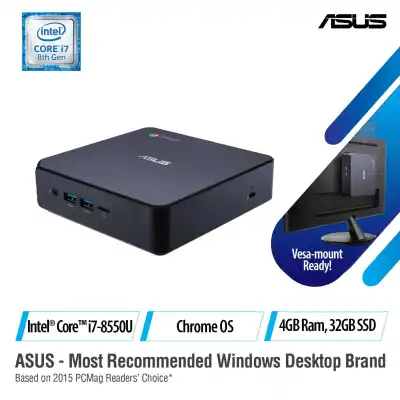 ASUS CHROMEBOX3-N7168U i7 8550U 4GB 32GB SSD, 8th Generation Intel® Core™ processor, Google Play Android app, 4K visuals, WiFi and USB 3.1 Gen 1 Type-C