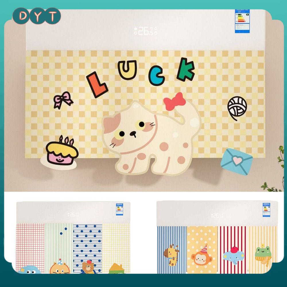 DYT Chống thấm nước Vỏ điều hòa Mèo Có thể giặt Vỏ chống bụi Dễ thương Phim hoạt hình Rèm điều hòa Sử dụng tại nhà