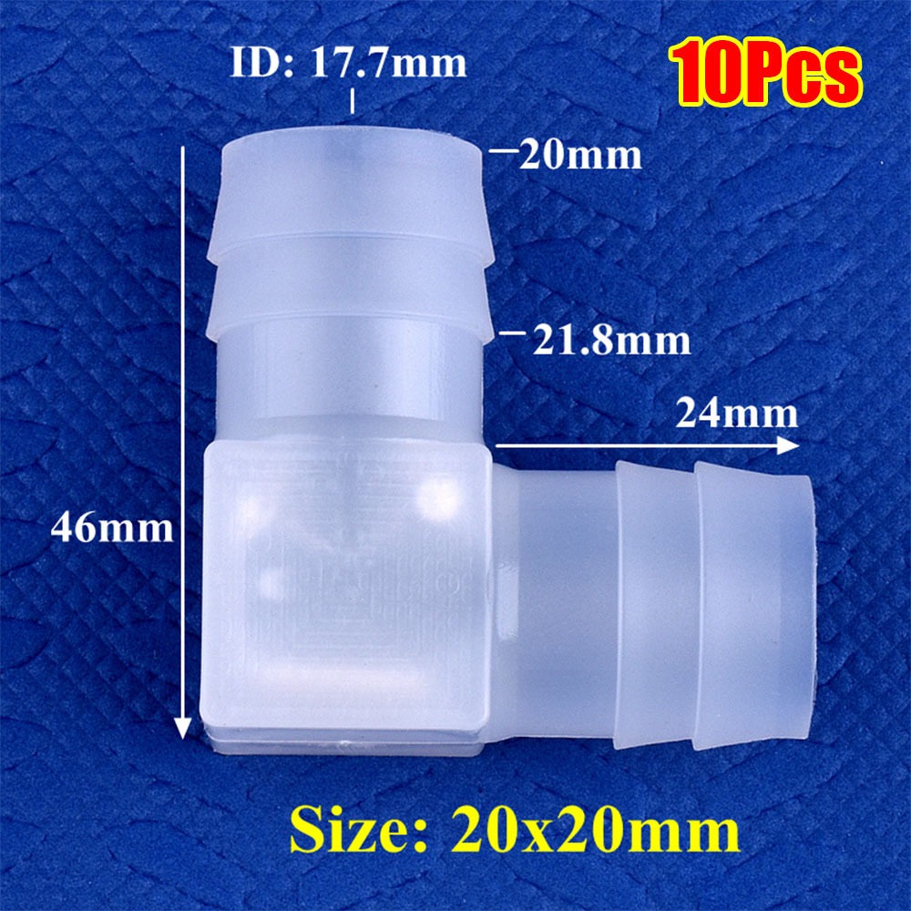 HUISHU 10Pcs Nhựa PP Đầu nối khuỷu tay Trong suốt 90 độ Khớp nối ống chùa  4-20mm Phụ kiện bể cá Máy sục khí bơm không khí - 2