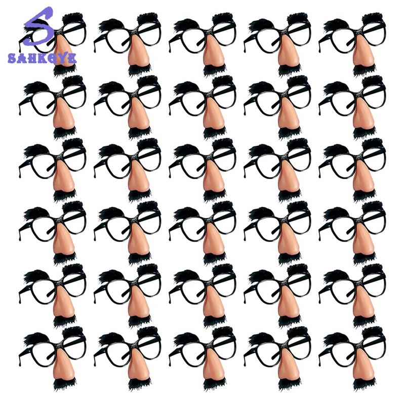 greatbuy666-Funny Disguise Glasses 30Pcs with Nose Eyebrows Mustache for Halloween Birthday Costume Party Favors Photo Props ราคา 722 บาท*ส่งฟรี