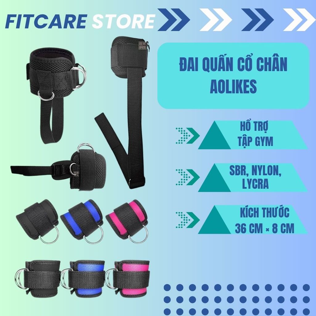 Đai quấn cổ chân, Móc cổ chân, Quấn chân kéo cáp tập mông chân Gym Móc đá sau Kickback Aolikes