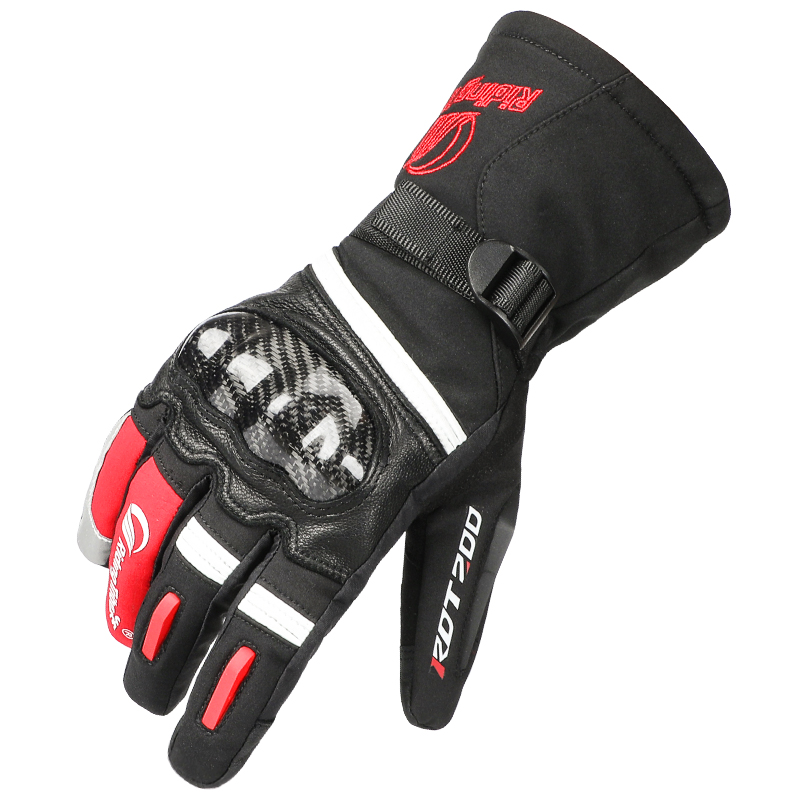 Men Women Winter Gloves Motorcycle Riding Warm Waterproof Windproof Reflective Skiing Gloves Carbon Fiber Fist Protector Mtv-12