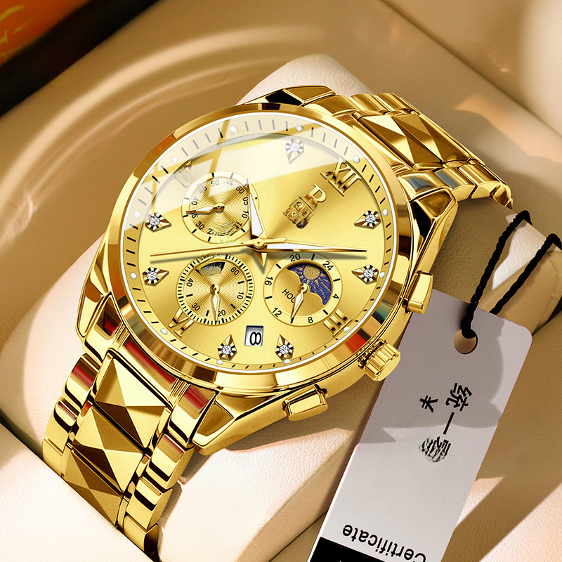 24NEW Ruizhiyuan Brand Watch Men's Watch Mechanical Watch Cross-border Multi-function Three-eye Dial