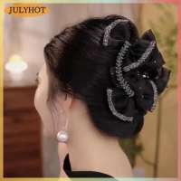 JULYHOT ปิ่นปักผมรูปโบว์ตาข่ายแสนหวานสำหรับผู้หญิงกิ๊บติดผมสมองหลังสวยสง่าของขวัญ