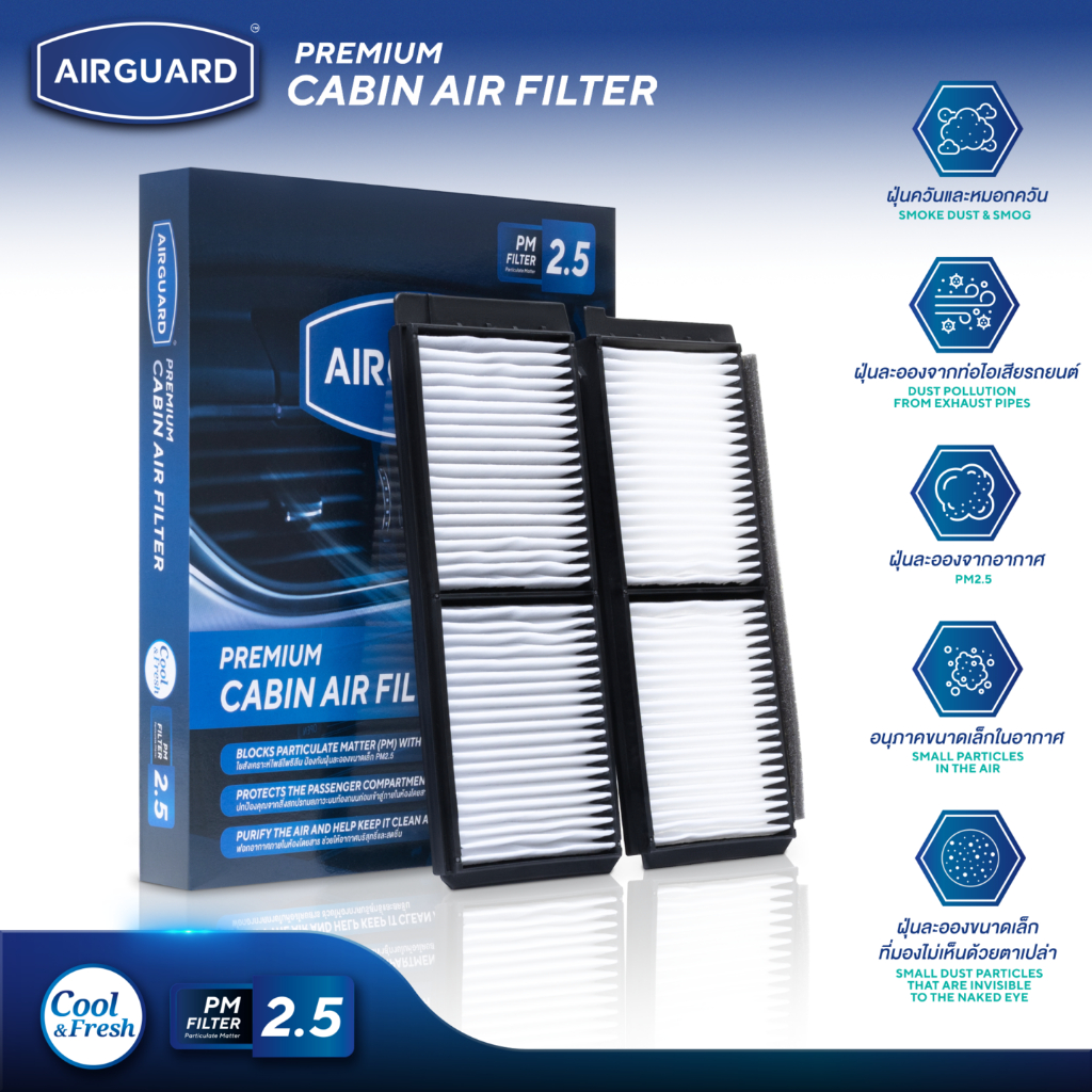 Mazda 2 2009-2014 Car Air Filter Airguard [Pm2.5] ราคา 233 บาท*ส่งฟรี