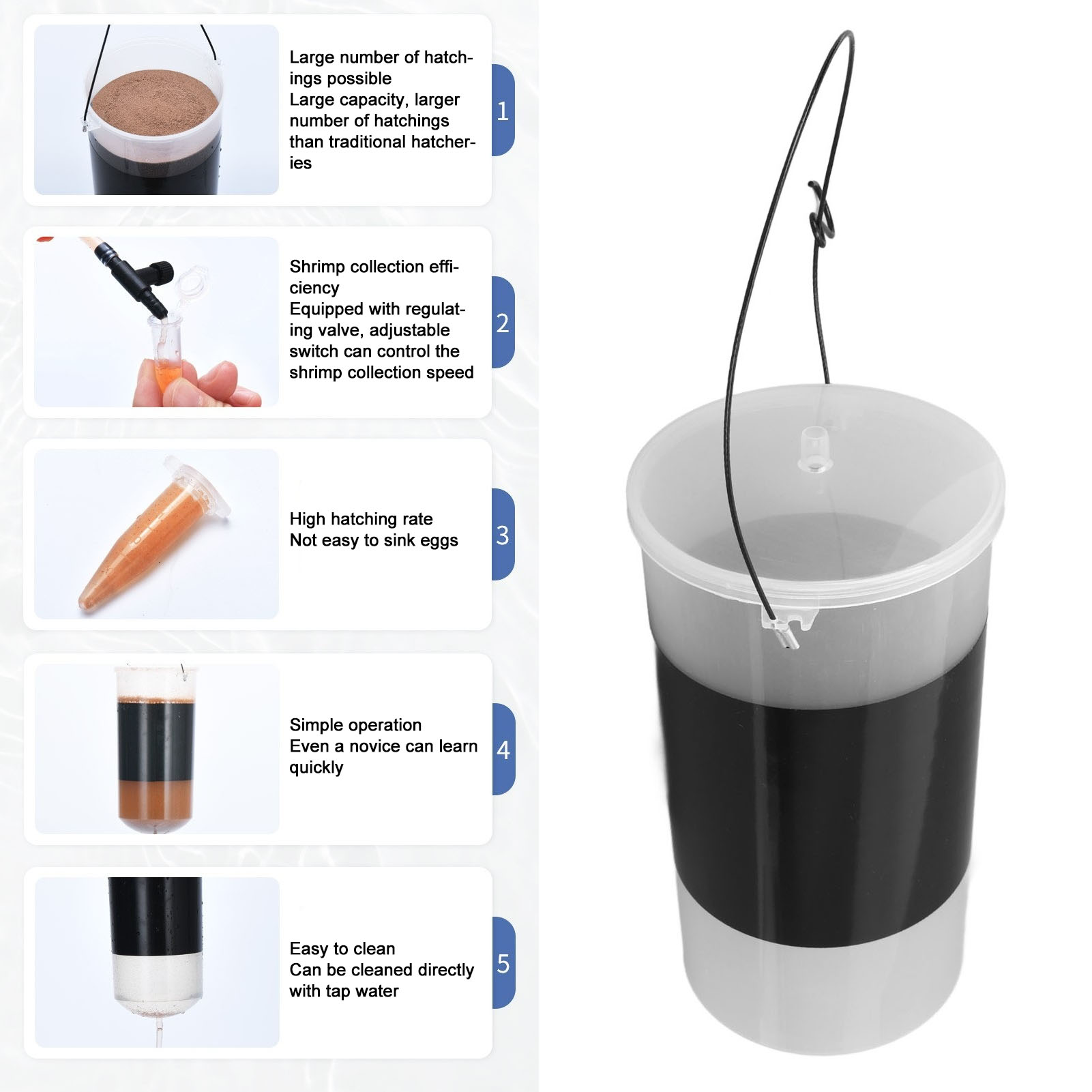 Máy Ấp Trứng Tôm Dễ Dàng Vệ Sinh Tự Động Bộ Ấp Tôm Chuyên Nghiệp Hiệu Quả Với Van Điều Chỉnh Cho Bể Cá
