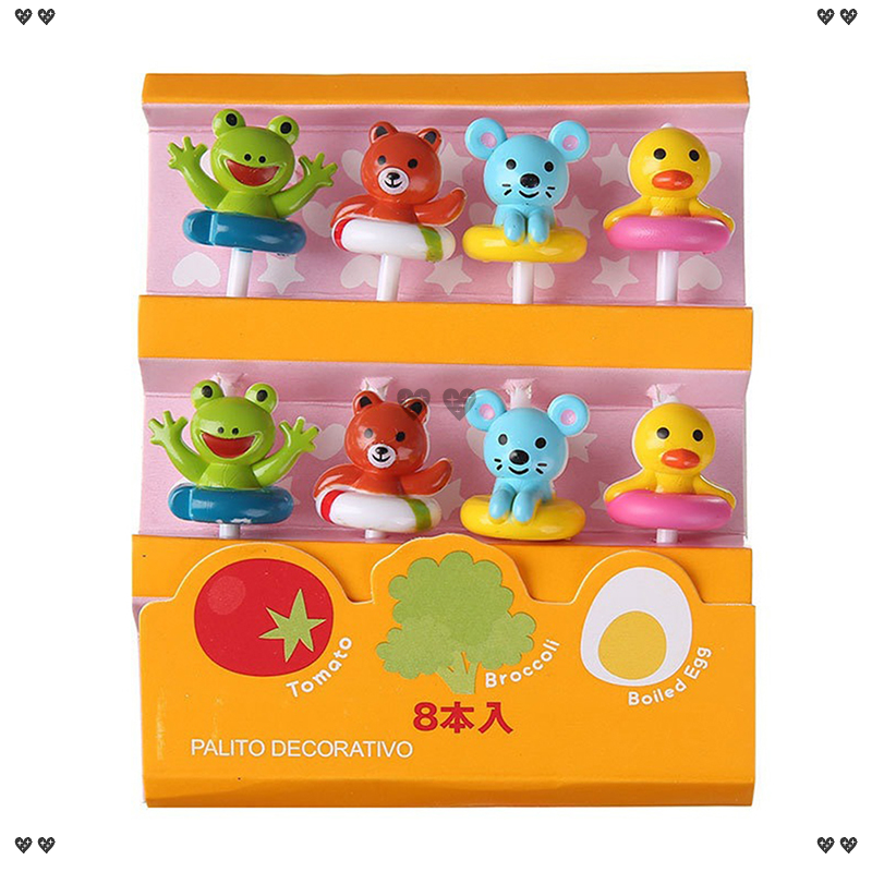 💖💖 Nhiều Phong Cách Động Vật Trái Cây Nĩa Mini Phim Hoạt Hình Trẻ Em Snack Bánh Tráng Miệng Thực Phẩm Trái Cây Chọn Tăm Bữa Trưa Trang Trí Nội Thất Đảng Tự Chọn Món Tráng Miệng Dĩa