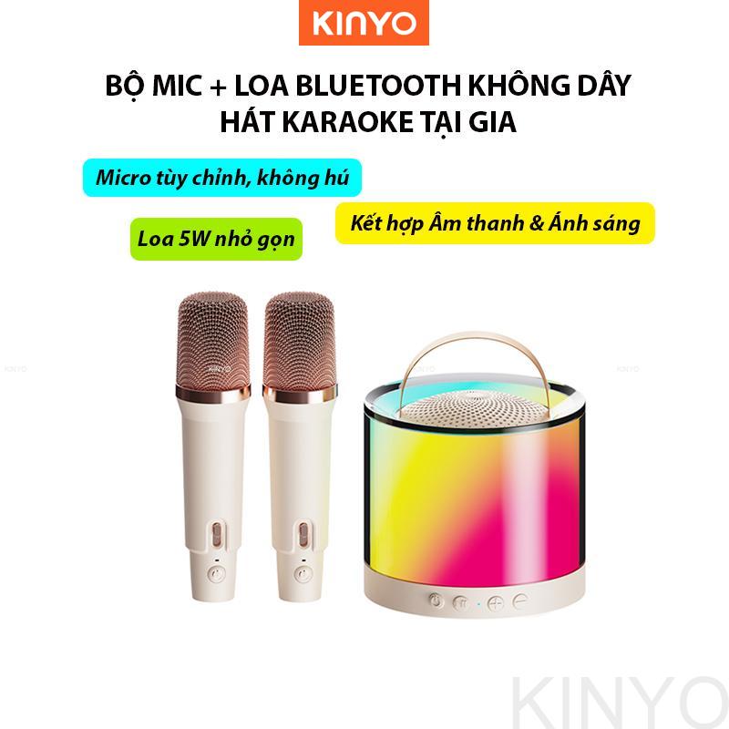 (5W) Bộ Loa Bluetooth + 2 Mic Không Dây Mini Hát Karaoke Tại Nhà K36, Có Thể Thay Đổi Giọng, Dễ Sử Dụng