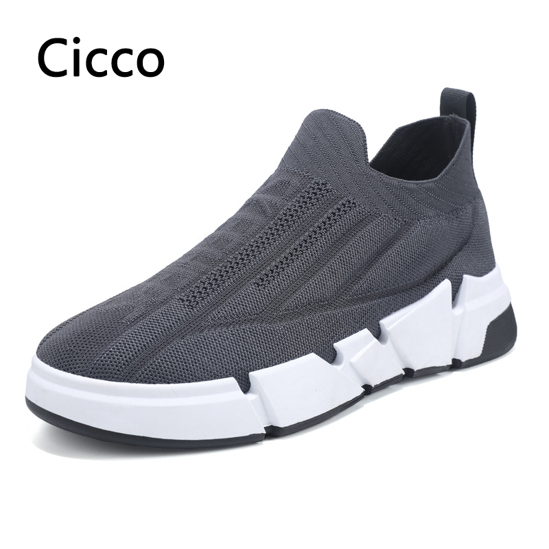 Cicco nam Giày thể thao đơn giản Flyknit lưới Slip-on Giày thể thao nhẹ thoáng khí