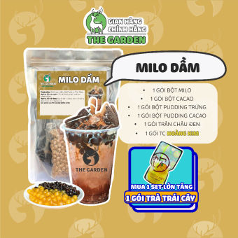 Set Milo Dầm Trân Châu Pudding Trứng Pudding Socola THE GARDEN