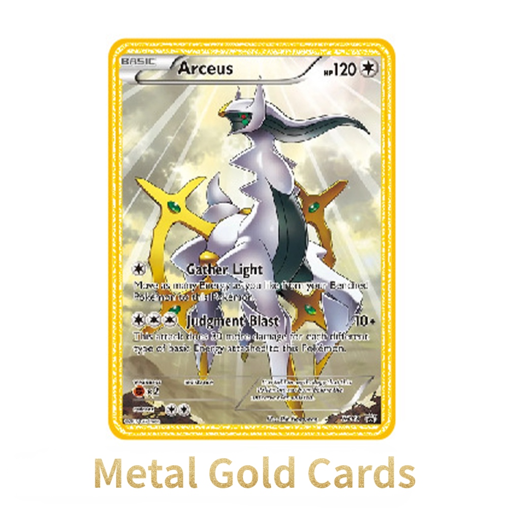 pokemon metal gold card arceus vmax Pokmon TCG Metal Card Colorless / 220 / Basic 9PCS Metal Gold Plated Cards,