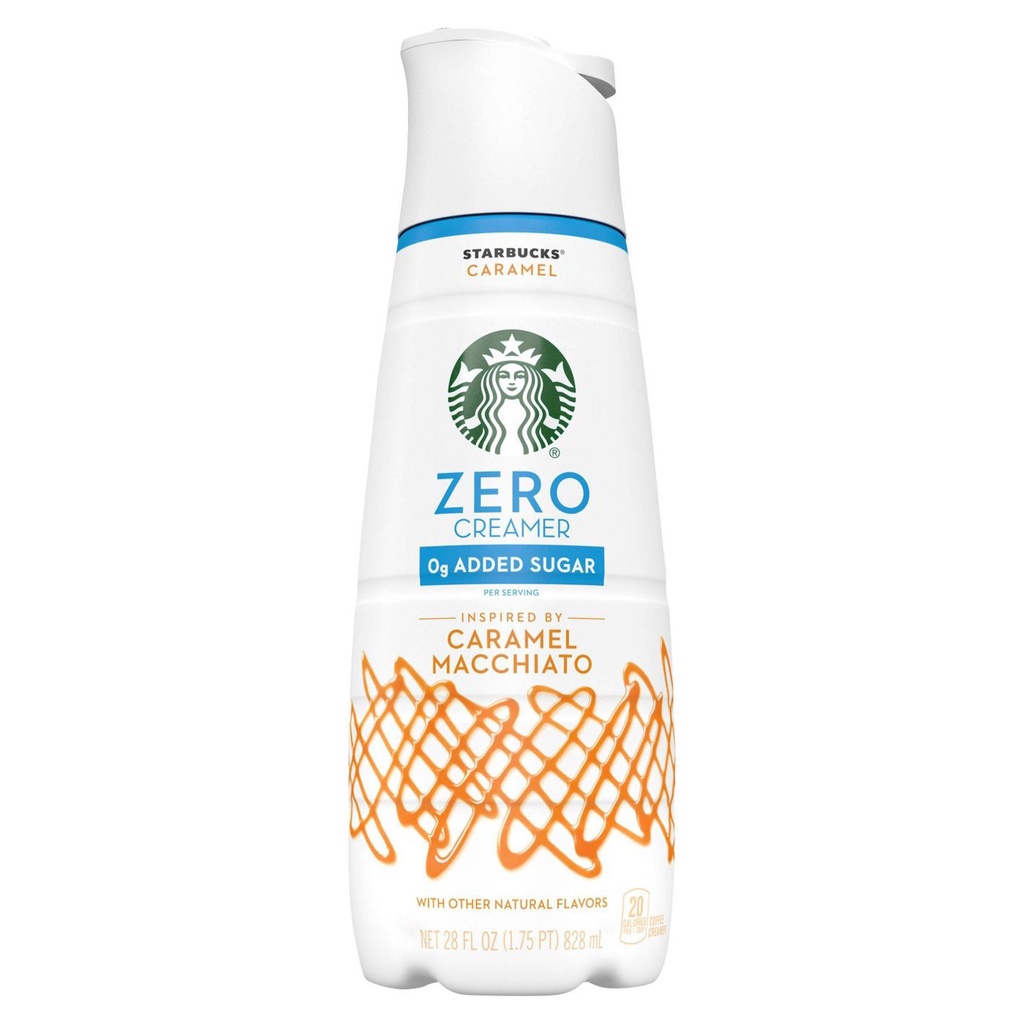 KEM SỮA LỎNG KHÔNG ĐƯỜNG VỊ CARAMEL MACCHIATO Starbucks Zero Sugar Coffee Creamer, 828ml (28 oz) - SẢN PHẨM RẤT ĐƯỢC ƯA CHUỘNG TRÊN THỊ TRƯỜNG KHÁCH YÊU TRẢI NGHIỆM THỬ NHÉ SẢN PHẨM TỐT CHẤT LƯỢNG CAO