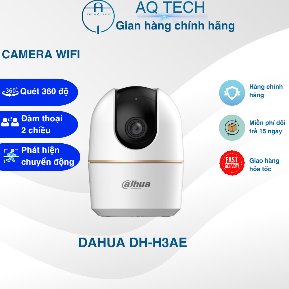 Camera Wifi Dahua HERO A1 H3AE 3MP Xoay 360–AI Theo Dõi Chuyển Động–Đàm Thoại 2 Chiều