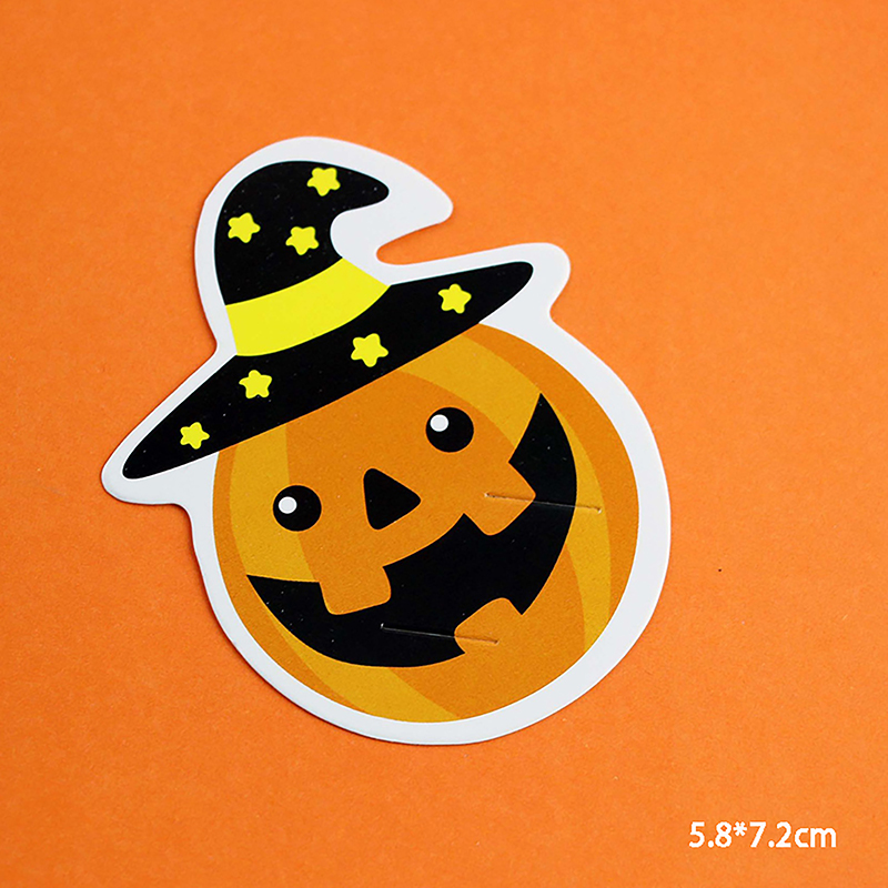 [Undistracted] 50pcs Halloween Đảng Kẹo Gói Thẻ Ma Bí Ngô Lollipop Chủ Bánh Quy Trang Trí Trẻ Em Quà Tặng Nhà DIY Nguồn Cung Cấp