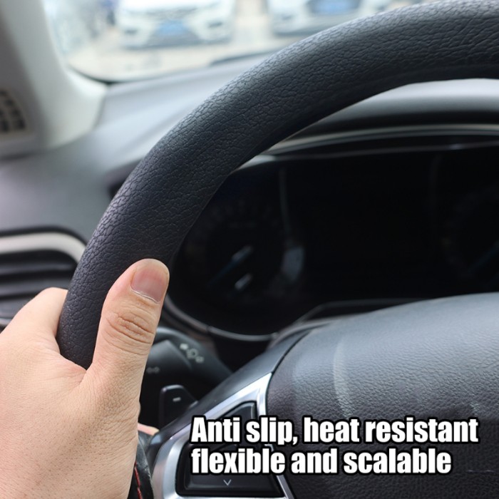Sarung Setir Mobil Cover Stir Mobil Universal Bahan Karet Silicon elastis 30-40cm 38cm 40cm silicone steering wheel cover - Hitam Harga 22,888 rupiah*Gratis Ongkir