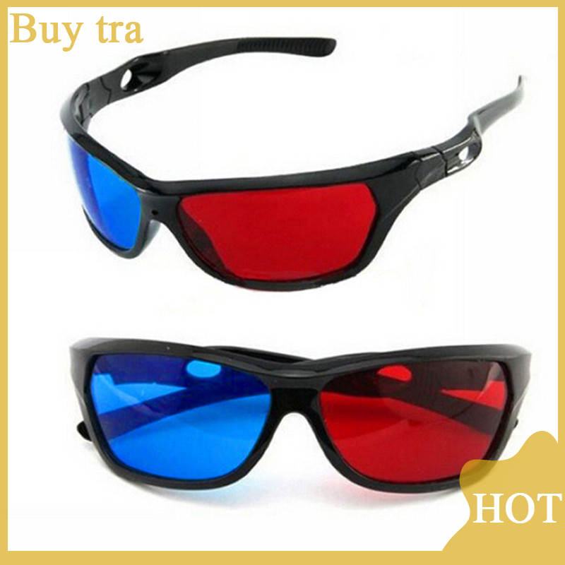 [Buytra] 3D kính đỏ xanh đen khung cho chiều anaglyph TV Movie DVD trò chơi