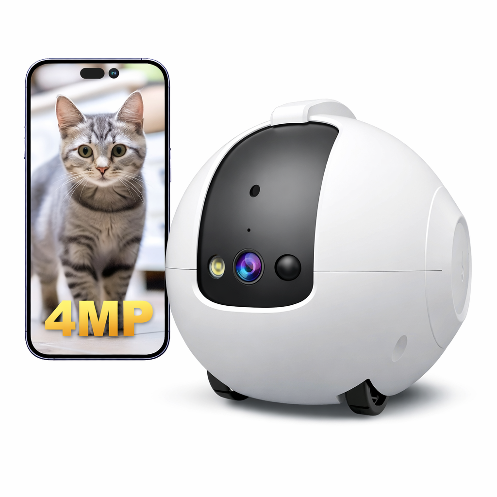 AI Pet Smart Interactive Tumbler Camera with Laser, WiFi, Large Capacity, Whole-Home Roaming, Auto Human Detection