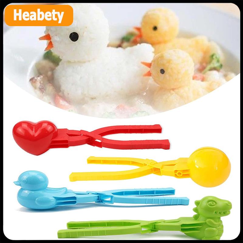 【2-3 ngày giao hàng】 Dễ thương Vịt hình gạo khuôn Maker Clip trẻ em ngoài trời nhựa vịt gạo khuôn DIY Snowball Maker Sushi khuôn với xử lý