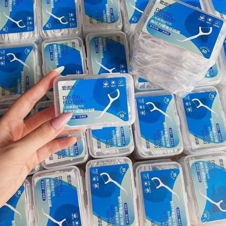 Sale chỉ một ngày combo 10 hộp 500 cái tăm chỉ nha khoa