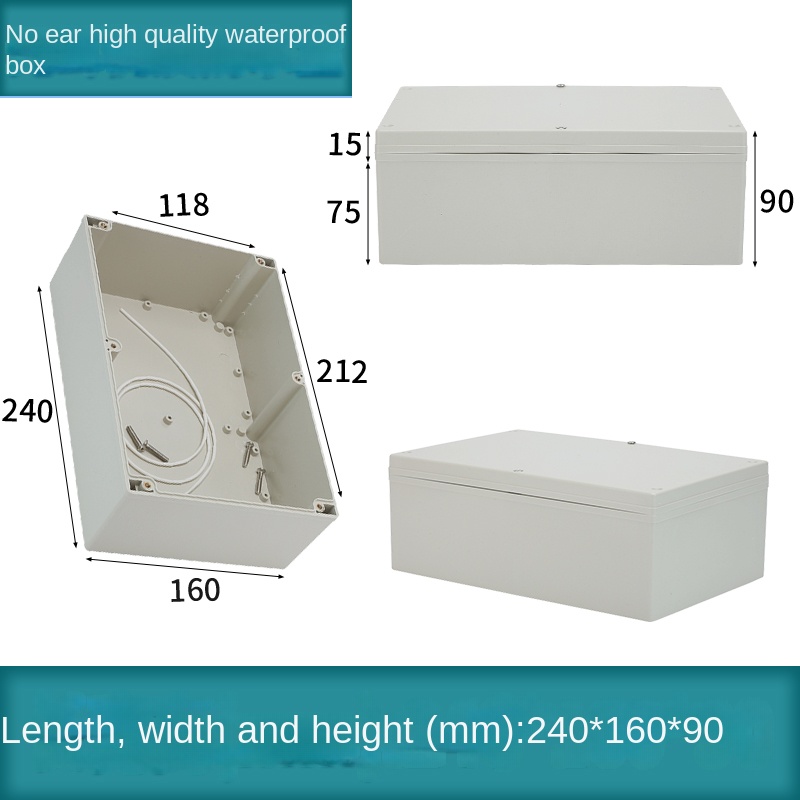 Vỏ Nhựa Chống Nước 240x160x90 mm | Kehua F-type Xám Công Nghiệp IP65 Hộp Tủ Điều Khiển Tự Động Hóa Công Nghiệp