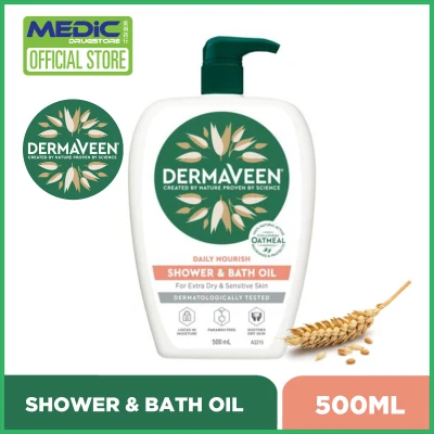 DermaVeen Shower and Bath Oil Wash 500ML - By Medic Drugstore