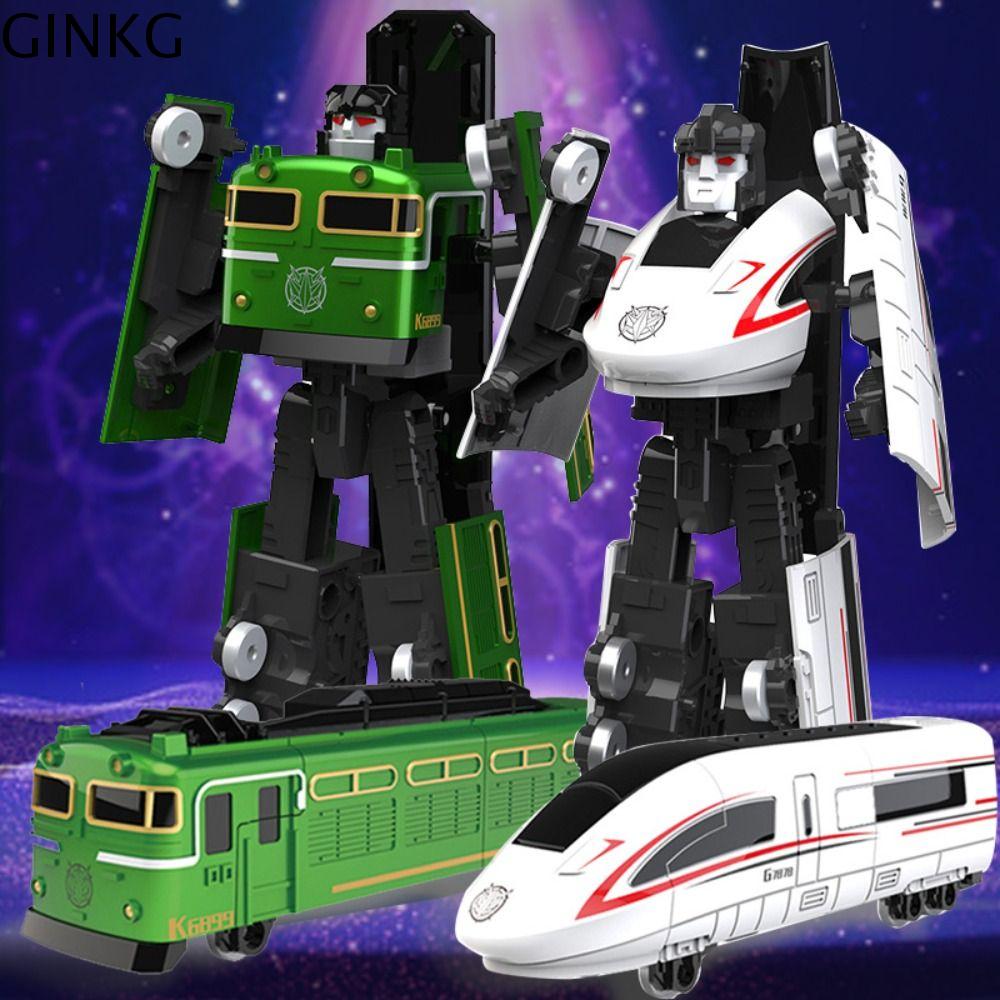 GINKG Máy xúc Tàu robot biến hình 2 trong 1 Máy ủi đất Đồ chơi robot biến hình Sáng Tạo Tàu hỏa Robot xe kỹ thuật Đồ chơi trẻ em