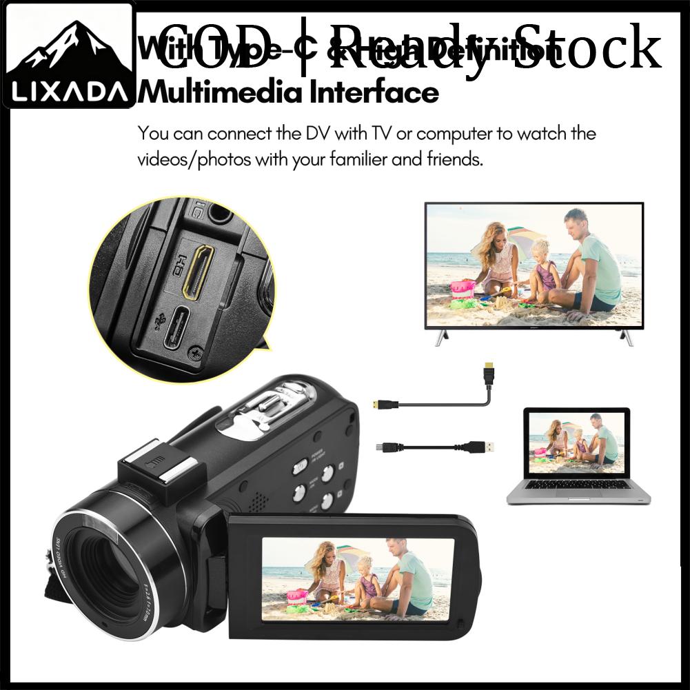 LIXADA กล้องวิดีโอดิจิตอล 4K WiFi กล้องวิดีโอ DV เครื่องบันทึก 56MP 18X ซูมดิจิตอล 3.0 นิ้วหน้าจอสัมผัส IPS รองรับการตรวจจับใบหน้า IR Night Vision ป้องกันการสั่นด้วยแบตเตอรี่ 2 ชิ้น + รีโมทคอนโทรล + พกพา ราคา 2,871 บาท*ส่งฟรี