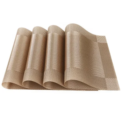 [SG Ready Stock]4Pcs Placemats,4X Vinyl Dining Table Place Mats Placemats Pad Weave Woven Effect Modern 30x45cm