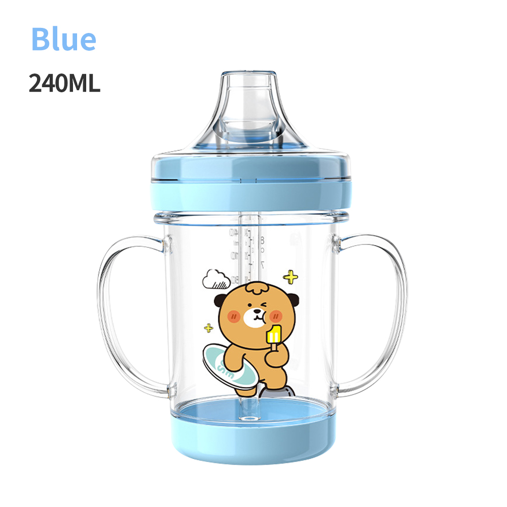 Sweetybayibayi Botol Latihan untuk Kanak-Kanak with Duckbill Spout BPA-Free Baby Sippy Cup with Handle 240ml Duckbill Cup