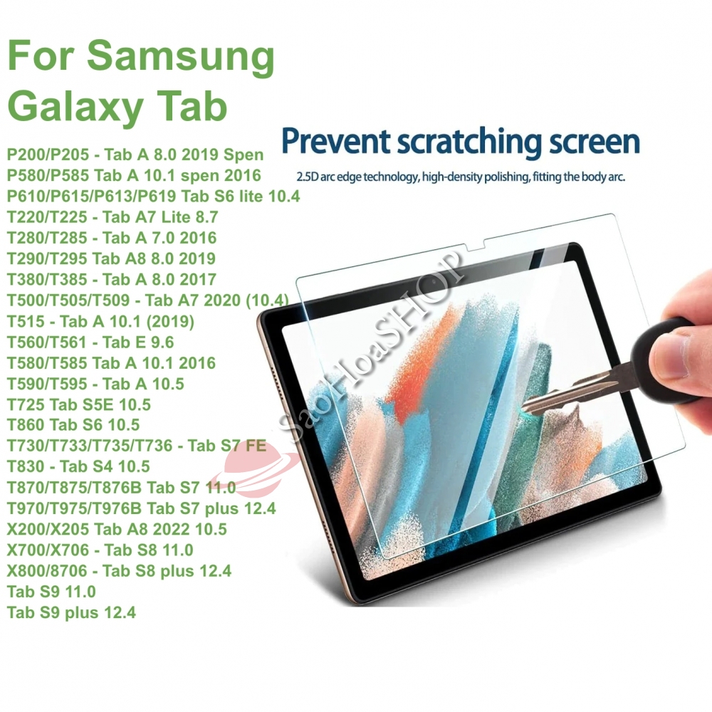 Kính cường lực máy tính bảng Samsung Tab A, Tab E, Tab S