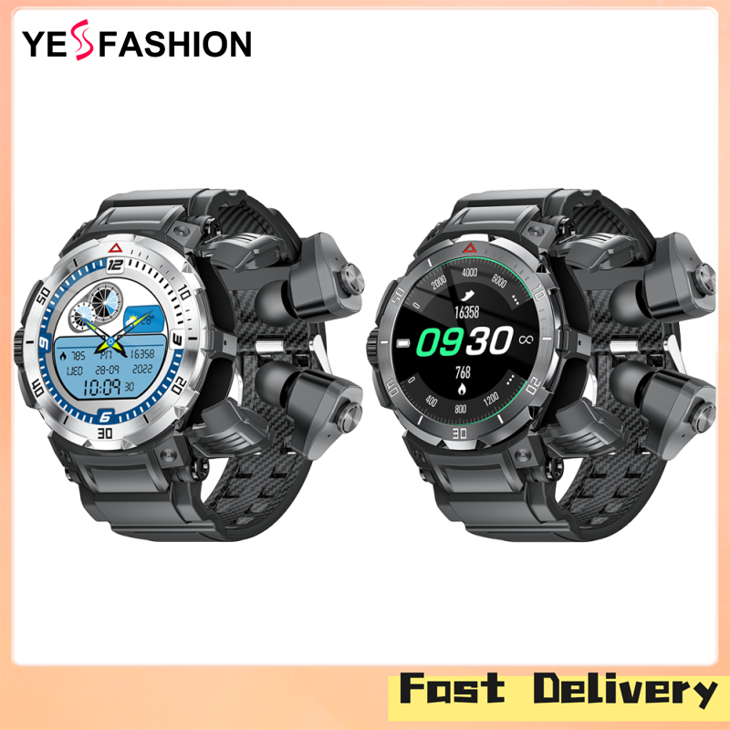 Broadfashion new！GT100pro Smart Watch With Earbuds 2 In 1 Smart Watch IP67 Waterproof NFC Fitness Tracker With 1.46” HD Screen Health Monitor ราคา 3,100 บาท*ส่งฟรี