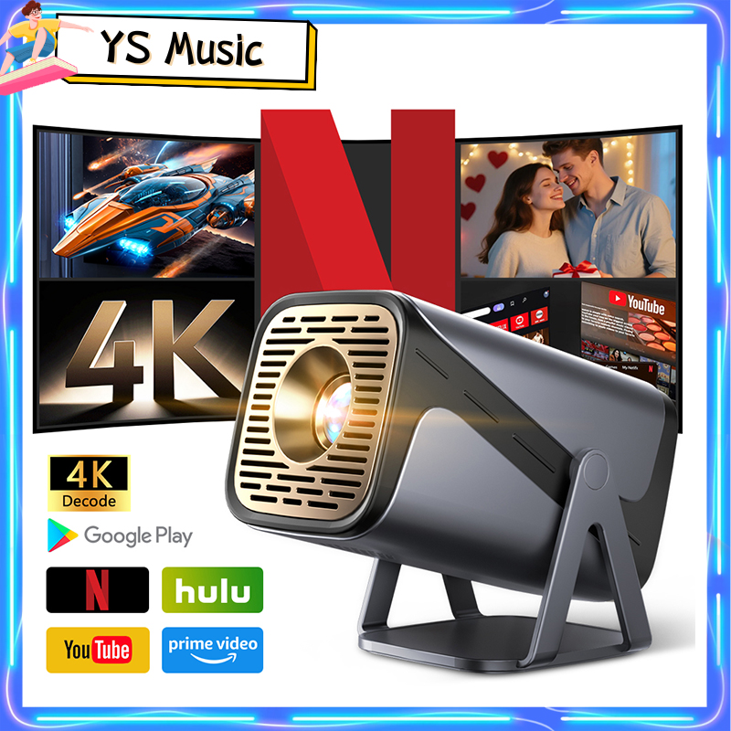 Android Mini Projector Full Hd 720P Auto Keystone Wifi 2.4/5g Connects to Ios Laptop Phone to Watch Movies