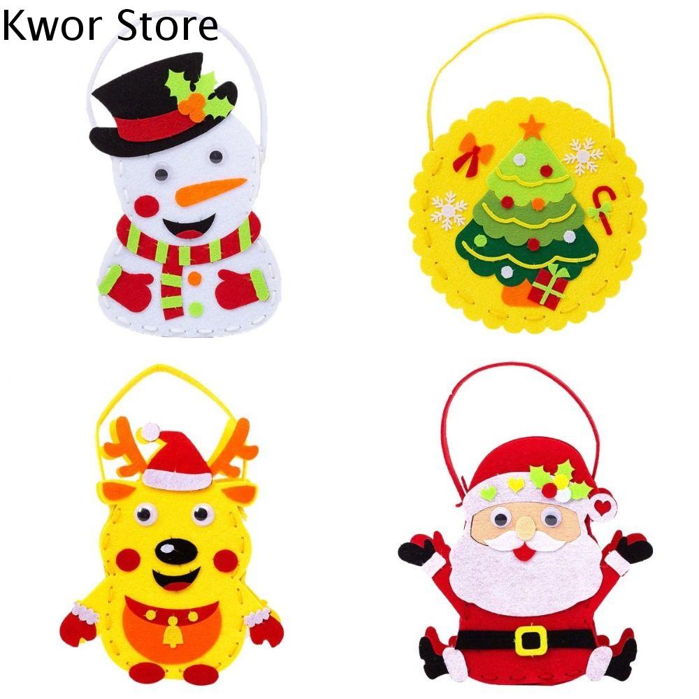 DETFRG Giáng sinh vui vẻ Túi nỉ ông già Noel giáng sinh Vải không dệt Trang trí nhà Túi xách hình nai sừng tấm di động Sáng Tạo Người tuyết Túi kẹo giáng sinh Giáng sinh