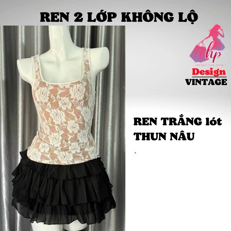 Áo 2 dây ba lỗ ren hoa hồng ôm body không mút mùa hè phom dài áo kiểu nữ hai dây basic tôn dáng sang
