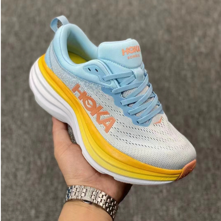 HOKA ONE ONE Bondi 8 รองเท้าวิ่งถนนดูดซับแรงกระแทกสำหรับผู้ชายและผู้หญิง，รองเท้ากีฬาลำลอง，รองเท้ากีฬาสำหรับฝึกซ้อมทุกเพศ，ไซส์ 36-45 ราคา  1,282 บาท*ส่งฟรี