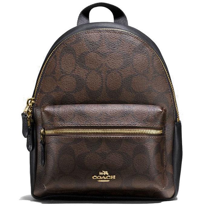 Coach Mini Charlie Backpack Brown Black F58315 Gift Receipt