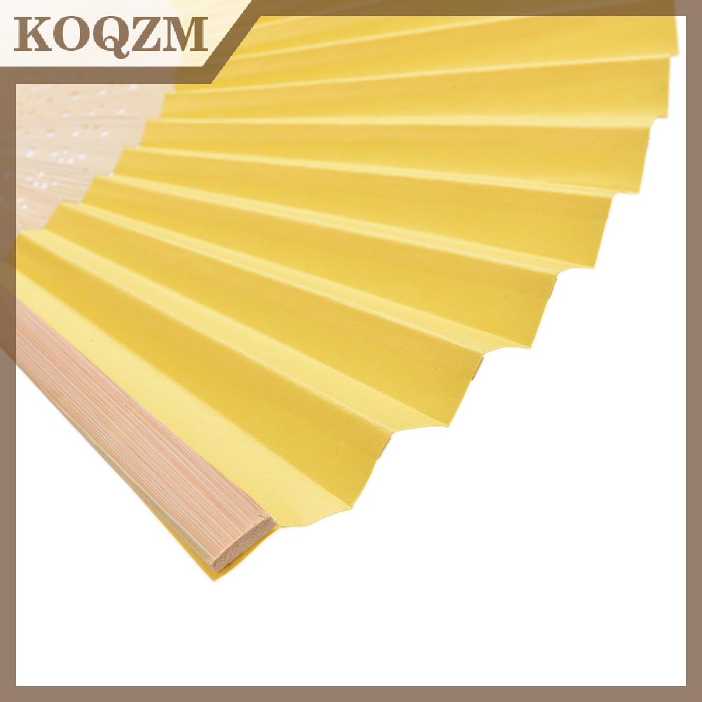  KOQZM Trung Quốc gấp Quạt tre Retro tay người hâm mộ giấy đám cưới nhảy múa trang trí nội thất 