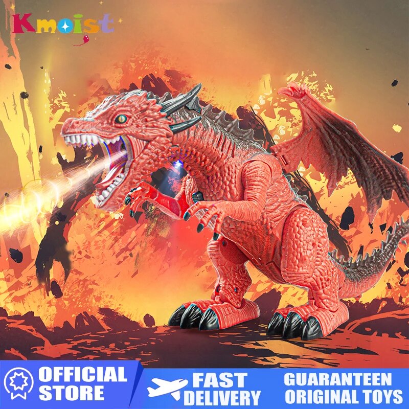 RC đồ chơi động vật Điều Khiển Từ Xa Khủng Long Tyrannosaurus Phun Lửa Âm Thanh Âm Nhạc đèn LED đồ chơi trẻ em Cho Bé Trai quà giáng sinh cho trẻ em