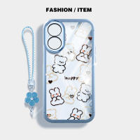 เคสโทรศัพท์สไตล์ YBD INS สำหรับ OPPO A3X A79 A60 A59 A18 A38 A58 A17 A17K A78 A98 F23 A1 Pro Reno 8T ลายหมีน่ารักกรอบนุ่มโปร่งใส