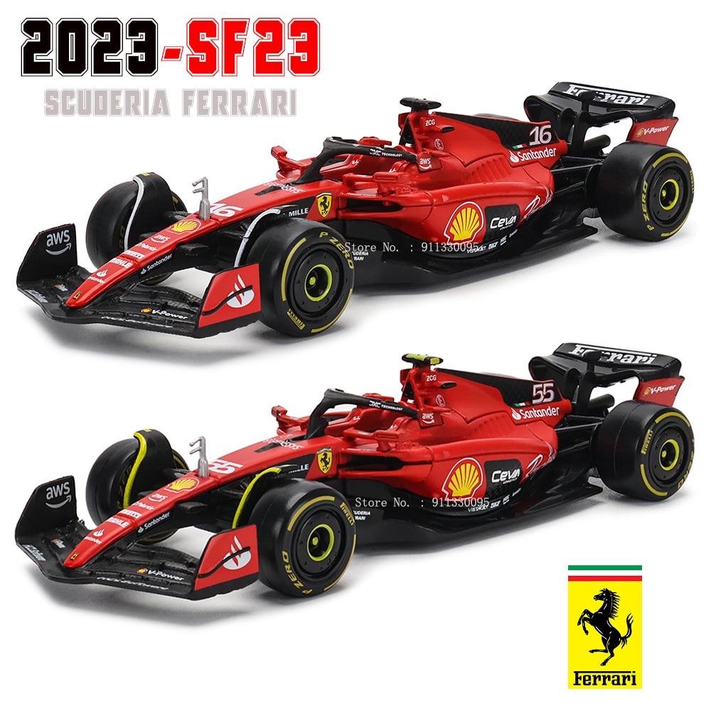 Bburago 143 F1 Ferrari 2023 sf23 16 lecler 55 sainz Jr. xe hợp kim đúc khuôn Bộ sưu tập đồ chơi mô hình First Order Phương Trình