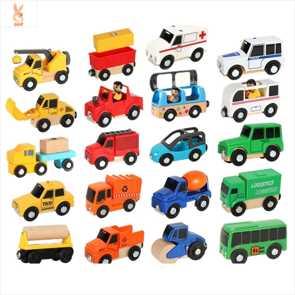 GGR Đồ chơi đầu máy Đồ chơi tàu từ tính Theo dõi xe Kết hợp Xe đường sắt Đồ chơi giáo dục Lắp ráp Tàu từ tính bằng gỗ Quà Tặng trẻ em